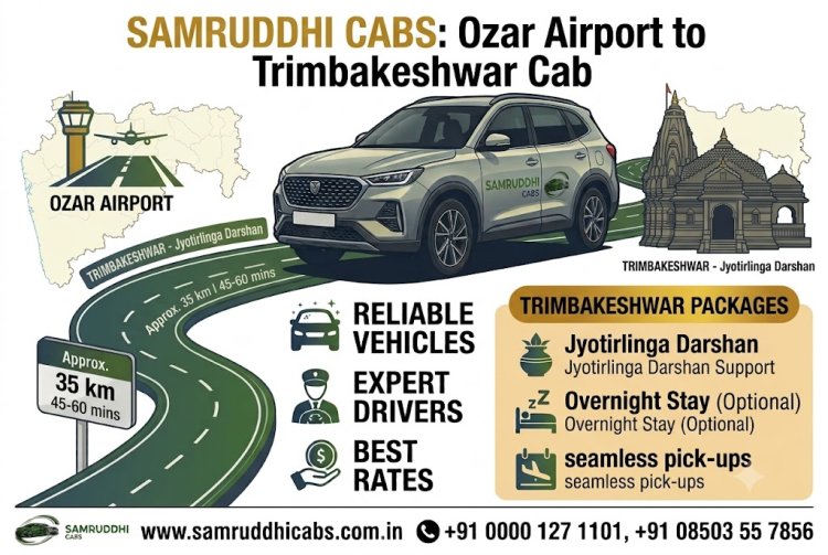 Ozar Airport to Trimbakeshwar: Distance, Time & Taxi Fare